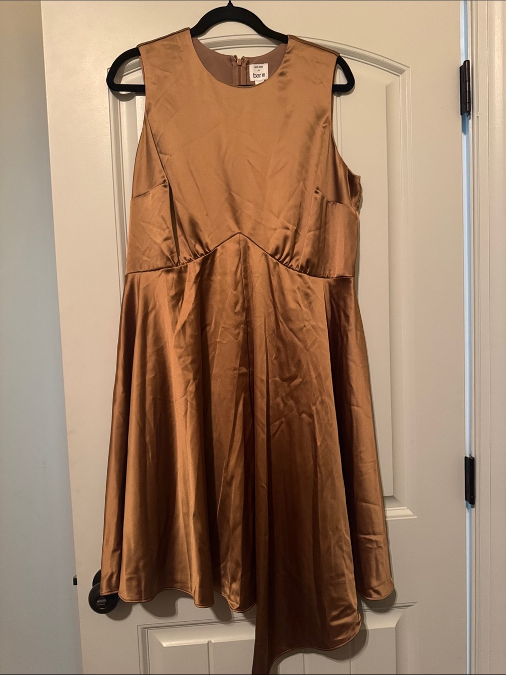 Bar III Copper One-Shoulder Satin Cocktail Dress